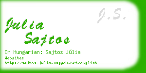 julia sajtos business card