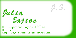 julia sajtos business card